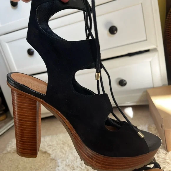 Kurt Geiger Black Suede Platform Heels - Picture 5 of 5